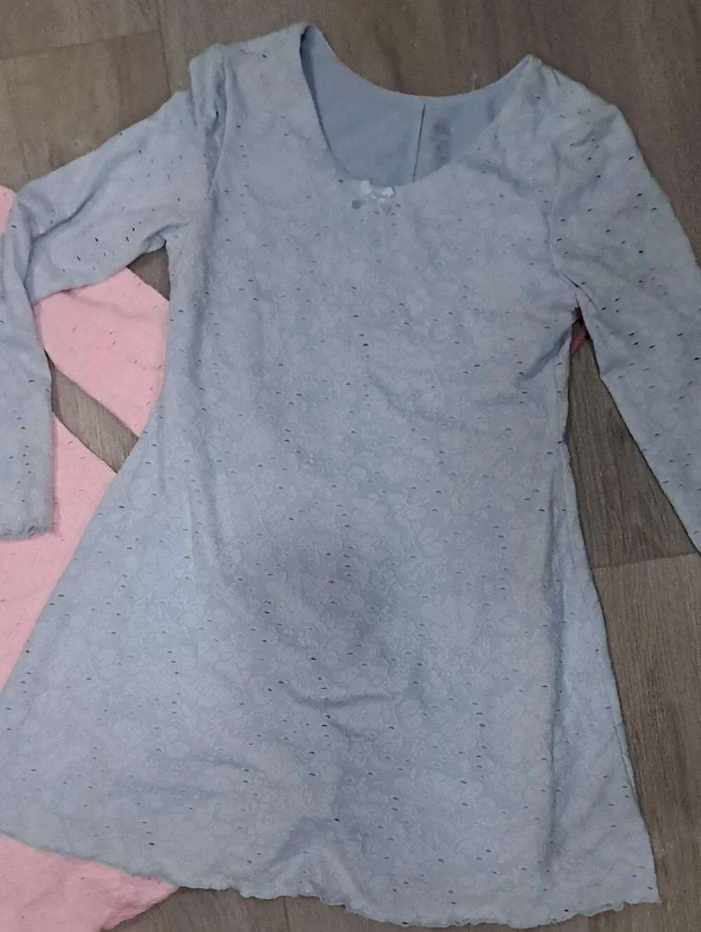 Justice Girls Eyelet Tunic Dresses - Pink & Light Blue